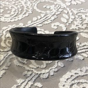 Leather embossed cuff bracelet